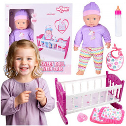 Zestaw XL Opiekunka Lalka Jednorożec z Kołyską Zestawem