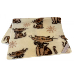 Kampol Kołdra wełniana z merynosa 140x200 Kotki kremowa