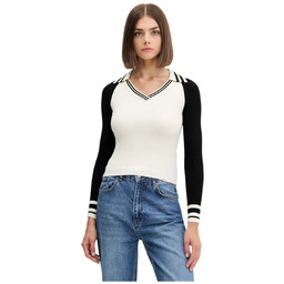 Maglione con collo a V Donna Guess Jeans