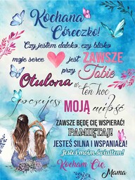 Spersonalizowany Koc Mama Córka 200x150 na dzien dziecka