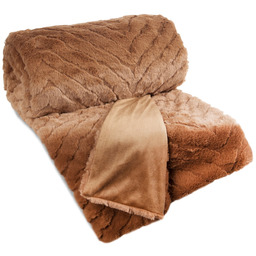 Koc 150 x 200 Dwustronny Futrzany Kate Miód