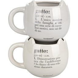 Zestaw 2 filiżanek 400 ml ceramiczny, Victionary Cats