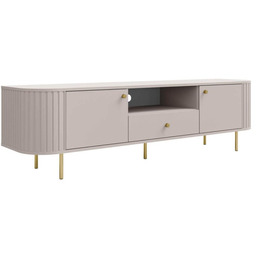 Szafka RTV OVALIO 2F1S (321) Beż piaskowy Złote