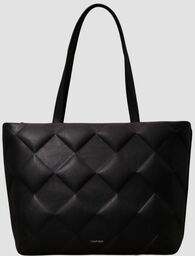 CALVIN KLEIN Czarna shopperka damska w tłoczone romby