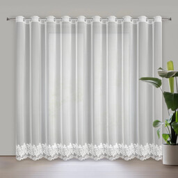 Firana zdobiona haftem i perełkami FKIK-01