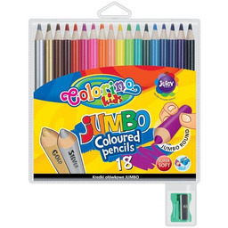 Kredki ołówkowe, Jumbo Colorino Kids, 18 kolorów