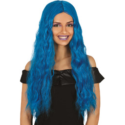 Peruka niebieskie włosy długie