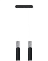 Lampa wisząca BORGIO 2 czarny - Sollux