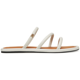 Klapki Tommy Hilfiger Strappy Leather Mule FW0FW08939 Biały