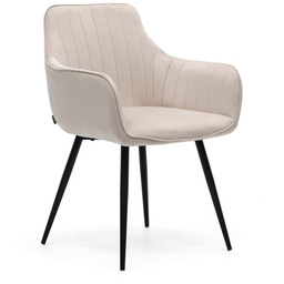 Krzesło tapicerowane DC-0084-2 beżowy welur / czarne nogi