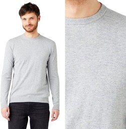 Wrangler CREWNECK KNIT Mid Grey Melee SZARY MELANŻ