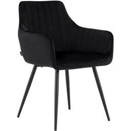 Krzesło tapicerowane DC-0084-2 czarny welur / czarne nogi