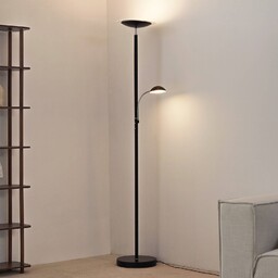 Lampa stojąca LED MALEA Lindby, możliwość ściemniania, czarny,