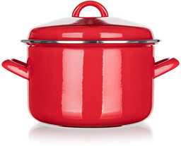 Banquet Garnek emaliowany z pokrywką Red MILTON 3,4