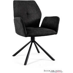 Krzesło półobrotowe z podłokietnikami ALICE Unique tkanina Czarny