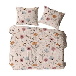 Karo Pościel flanelowa 140x200 1710N różowa wielokolorowa kwiaty