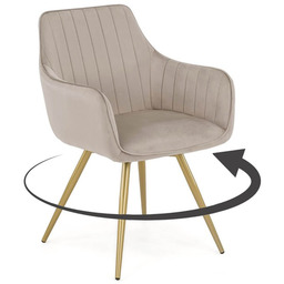 Krzesło obrotowe do jadalni DC-0084-2 Welur beżowy #7