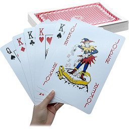 Relaxdays Jumbo karty do gry, 54 karty XXL,