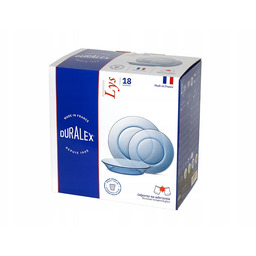 Serwis Zestaw Talerzy 18EL Duralex Blue niebieski hartowane