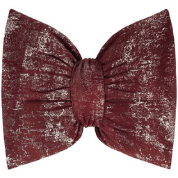 Poduszka welwetowa bordowa w kształcie kokardy z przecieranym