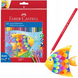 FABER-CASTELL Kredki akwarelowe 48 kol + pędzelek