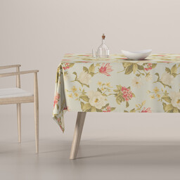 Obrus prostokątny, duże kwiaty na niebieskim tle, Londres