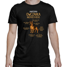 Anatomia owczarka niemieckiego - męska koszulka na prezent