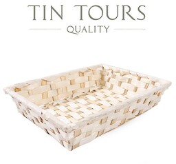 PROSTOKĄTNY KOSZYK BAMBUSOWY 28x21x6h cm