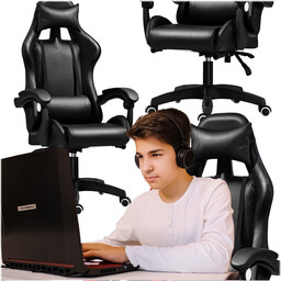 Fotel Gamingowy Biurowy Obrotowy Czarny