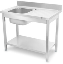 Stół ze zlewem 1000x600x850 1-komorowym roboczy gastronomiczny ze
