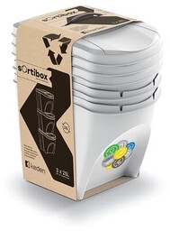 PROSPERPLAST Kosz na śmieci Sortibox IKWB25S3-427C (3x25L) Szary