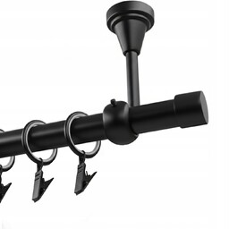 Karnisz pojedynczy Metalowy Sufitowy 19mm Czarny Mat 280cm