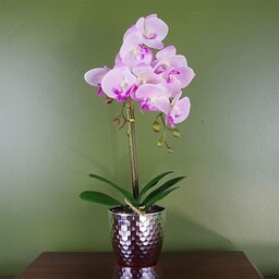 50 cm Phalaenopsis sztuczna orchidea - jasnoróżowa srebrna