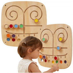Viga Drewniana Tablica Manipulacyjna Sensoryczna Labirynt Dotknij Dopasuj