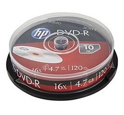 HP DVD+R, DRE00027-3, 4.7GB, 16x, cake box, 10-pack,