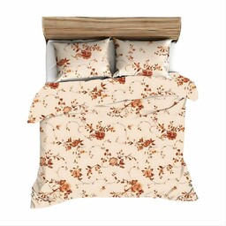 Karo Pościel flanelowa 140x200 981N kremowa pomarańczowa liście