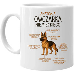 Anatomia owczarka niemieckiego - kubek na prezent
