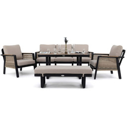 Zestaw mebli ogrodowych z aluminium PROVENCE czarny +