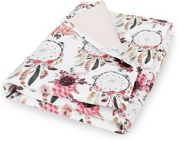 Babymatex Kocyk bawełniany dwustronny 75x100 łapacze różowy dziecięcy