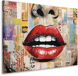 Muralo Obraz Ścienny Czerwone Usta W Stylu Pop-Art