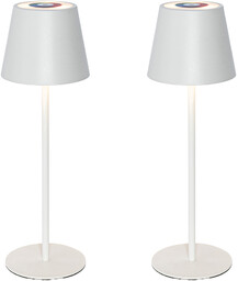 QAZQA Zestaw 2 lamp stołowych białych ze ściemniaczem
