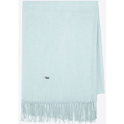 Szalik damski z frędzlami jednolity błękitny