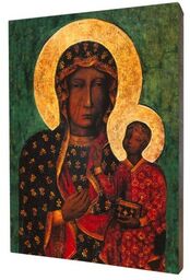 Obraz religijny na desce lipowej, Matka Boska Częstochowska