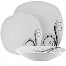 Zestaw Talerzy Porcelanowych Kwadratowych Obiadowych Tadar Dolce Vita