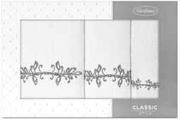 Komplet Ręczników 3szt. Kamelia 380 Biały+Grafit