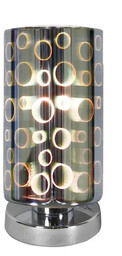Lumes Chromowana lampa stołowa z efektem 3D -
