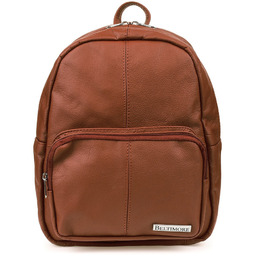 SKÓRZANY damski PLECAK elegancki pojemny koniakowy Beltimore R33