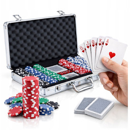 Zestaw Do Pokera Żetony Karty Walizka Duży Zestaw