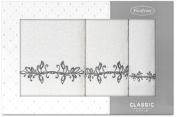 Komplet Ręczników 3szt. Kamelia 380 Krem+Grafit