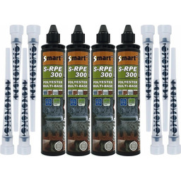 4x Kotwa Chemiczna Poliestrowa 300ml 8x Mieszadło żywica